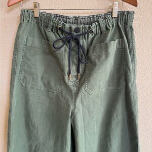 Pilcro The Pilot Green Drawstring Pants Anthropologie size M wide leg